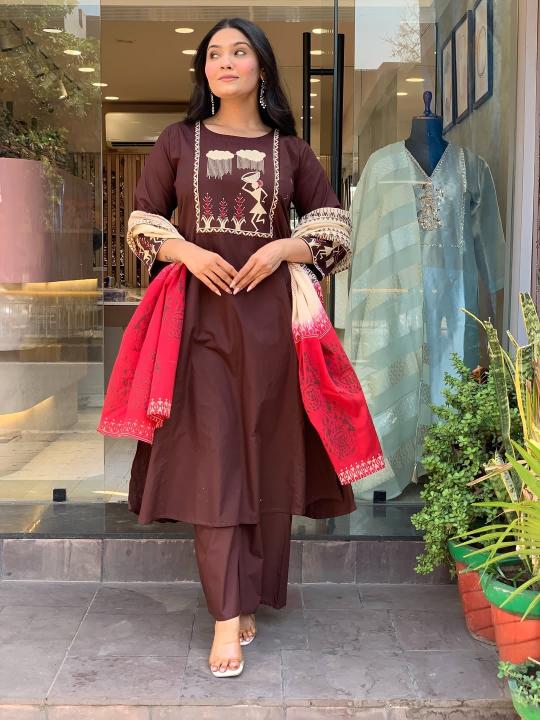Jaipuri cotton 3pcs wholesale kurti market in nagpur